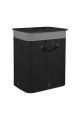 ESTIA ΚΑΛΑΘΙ ΑΠΛΥΤΩΝ BAMBOO ESSENTIALS 60LT ΠΤΥΣΣΟΜΕΝΟ ΟΡΘΟΓΩΝΙΟ ΜΑΥΡΟ ΝΕΑ ΠΛΕΞΗ