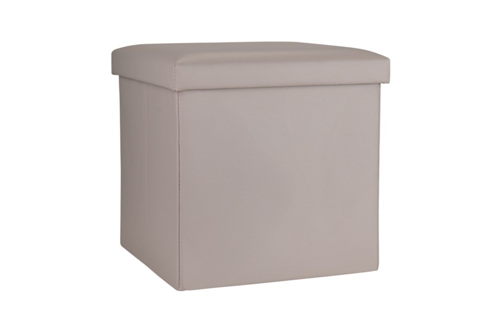 ESTIA ΣΚΑΜΠΟ CUBE LEATHER ΜΕ ΑΠΟΘΗΚΕΥΤΙΚΟ ΧΩΡΟ TAUPE