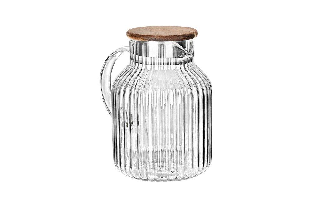 ESTIA ΚΑΝΑΤΑ ΓΥΑΛΙΝΗ ALLURE 1300ml ΜΕ ΞΥΛΙΝΟ ΚΑΠΑΚΙ