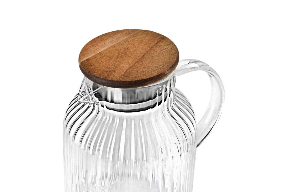 ESTIA ΚΑΝΑΤΑ ΓΥΑΛΙΝΗ ALLURE 1300ml ΜΕ ΞΥΛΙΝΟ ΚΑΠΑΚΙ