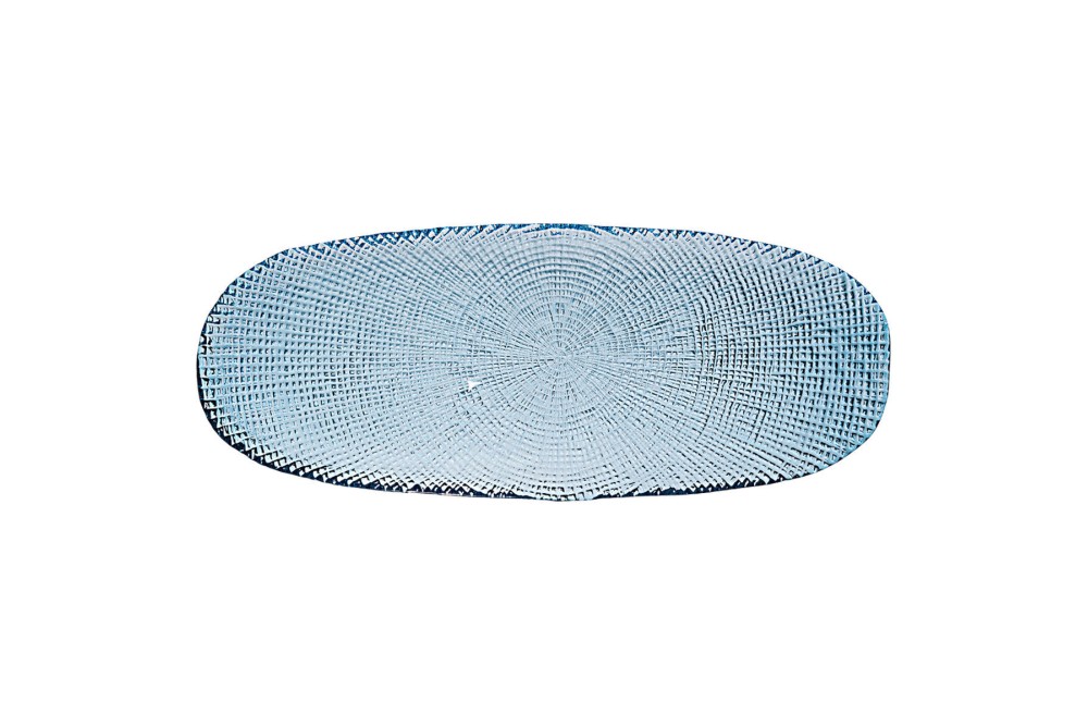 ESTIA ΔΙΣΚΟΣ ΣΕΡΒΙΡΙΣΜΑΤΟΣ  ROCHE ΓΥΑΛΙΝΟΣ 42x17x2cm ΜΠΛΕ