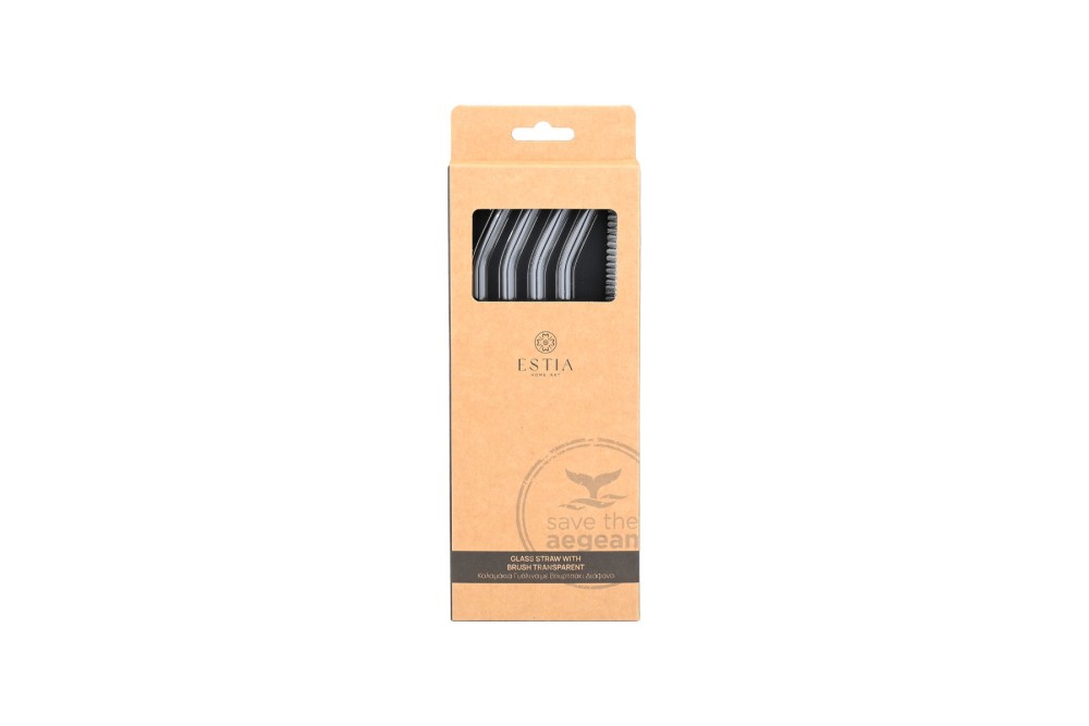 ESTIA ΚΑΛΑΜΑΚΙΑ ΓΥΑΛΙΝΑ ΜΕ ΒΟΥΡΤΣΑΚΙ ΣΕΤ 4 ΤΕΜ. ΔΙΑΦΑΝΑ