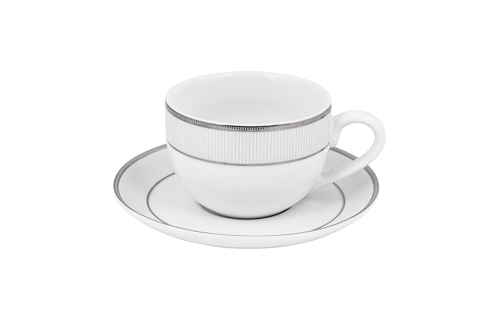 Oriana Ferelli Classic Stripes Σετ Φλιτζάνια Tσαγιού από Πορσελάνη Λευκά 220ml 6τμχ
