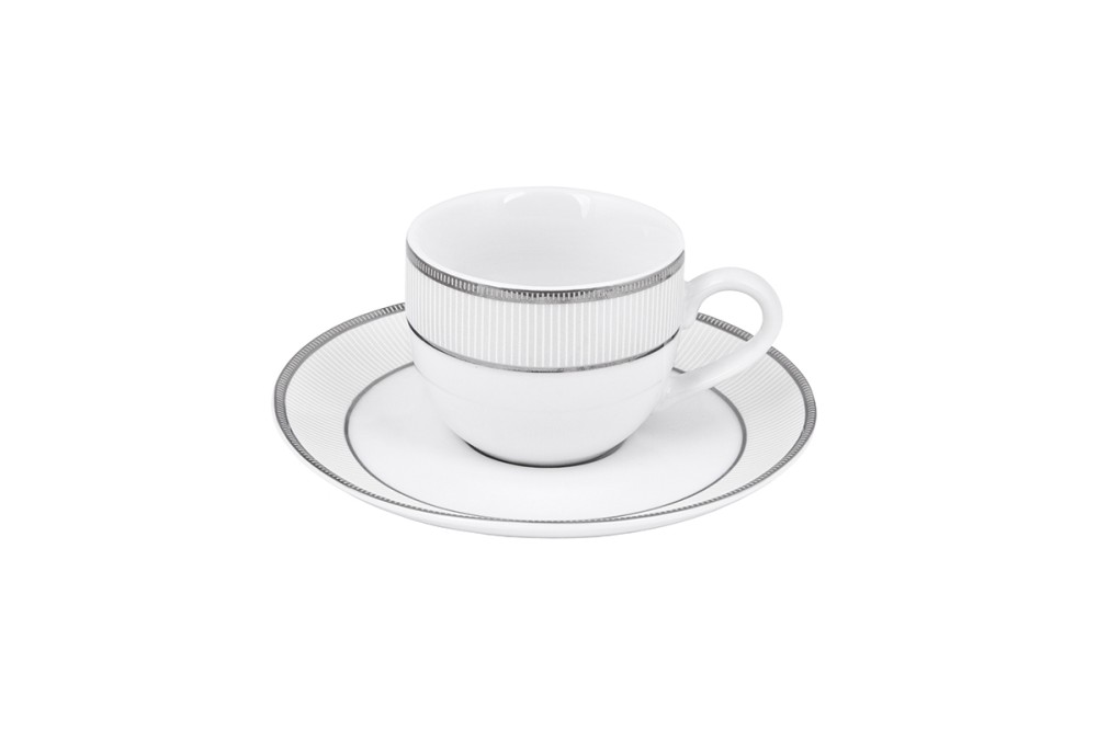 Oriana Ferelli Classic Stripes Σετ Φλιτζάνια Καφέ από Πορσελάνη Λευκά 90ml 6τμχ