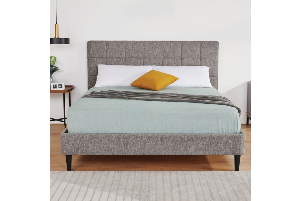 Κρεβάτι Διπλό Ύφασμα Γκρι 165x218x103cm.