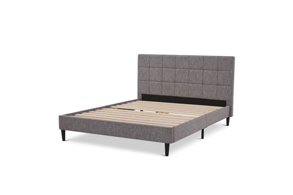 Κρεβάτι Διπλό Ύφασμα Γκρι 165x218x103cm. Κρεβάτι Διπλό Ύφασμα Γκρι 165x218x103cm.