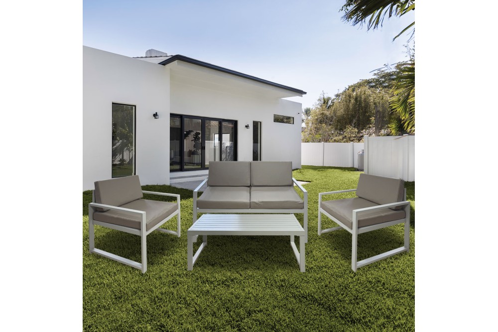 Σετ Καθιστικό Κήπου 4 τεμαχίων Αλουμινίου