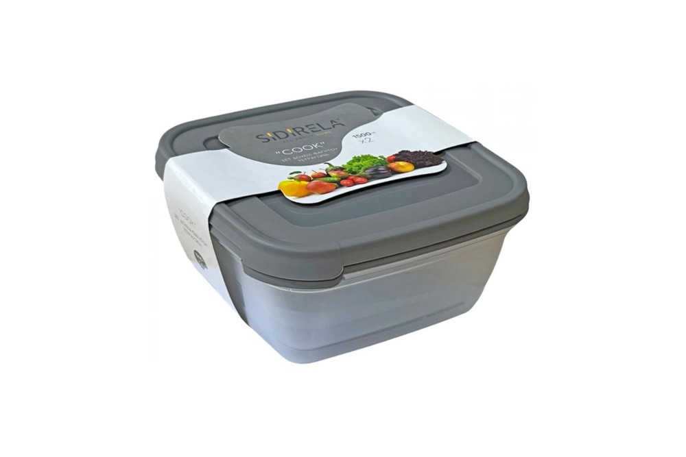 Φαγητοδοχείο Cook Τετράγωνο 1500ml σετ 2 τεμαχίων 