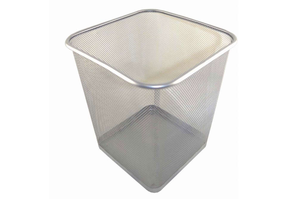 Καλάθι Αχρήστων Μεταλλικό Ασημί Τετράγωνο 21x21x28cm Καλάθι Αχρήστων Μεταλλικό Ασημί Τετράγωνο 21x21x28cm