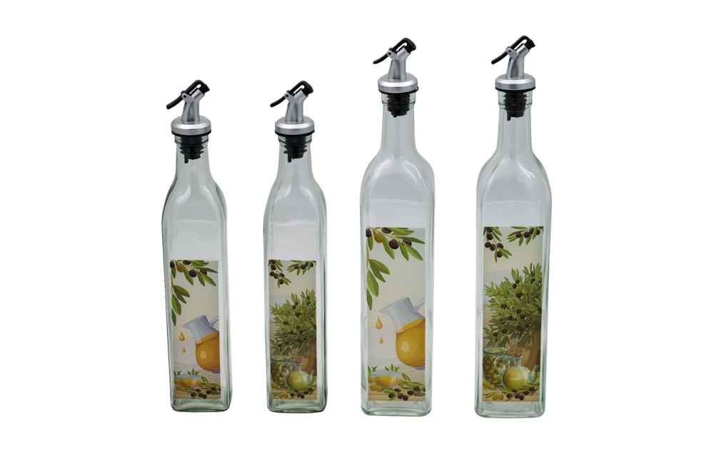 Δοχείο λαδιού γυάλινο με σχέδιο 500ml