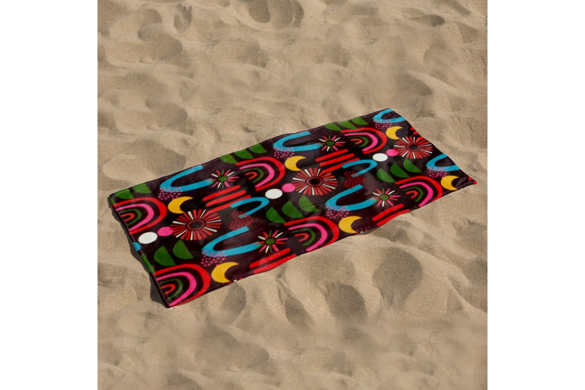 Πετσέτα θαλάσσης Suede Multicolor Microfiber 80x160cm.