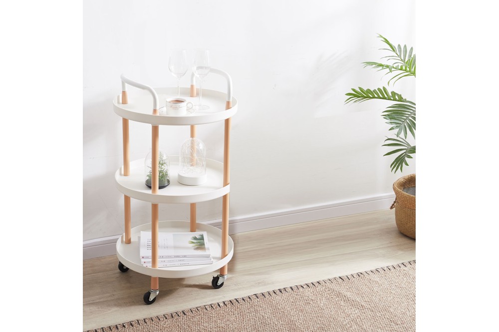 Τρόλεϊ Bar στρογγυλό 3 ράφια 48x48x82cm.