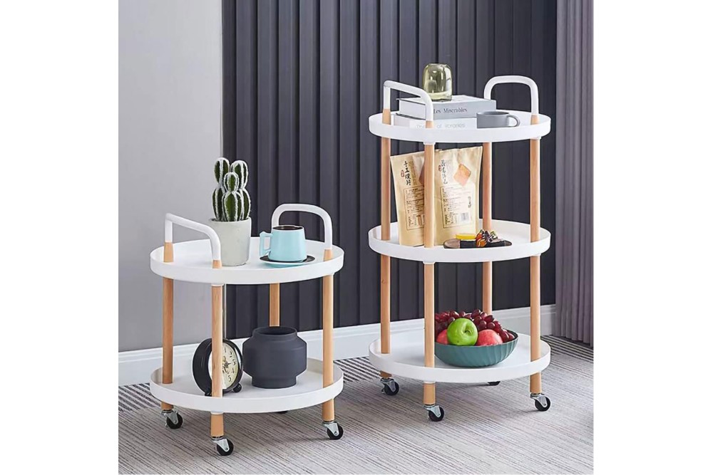 Τρόλεϊ Bar στρογγυλό 3 ράφια 48x48x82cm.