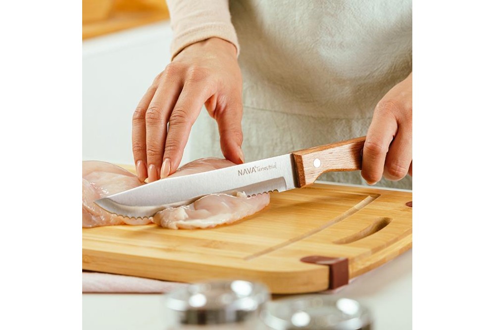 Aνοξείδωτο ατσάλινο μαχαίρι Butcher "Terrestrial" με ξύλινη λαβή 30cm