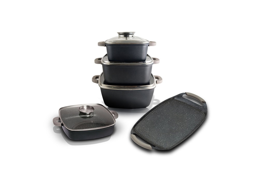 Τετράγωνη κατσαρόλα-γάστρα "Funtzio" με αντικολλητική επίστρωση stone 24cm Τετράγωνη κατσαρόλα-γάστρα "Funtzio" με αντικολλητική επίστρωση stone 24cm