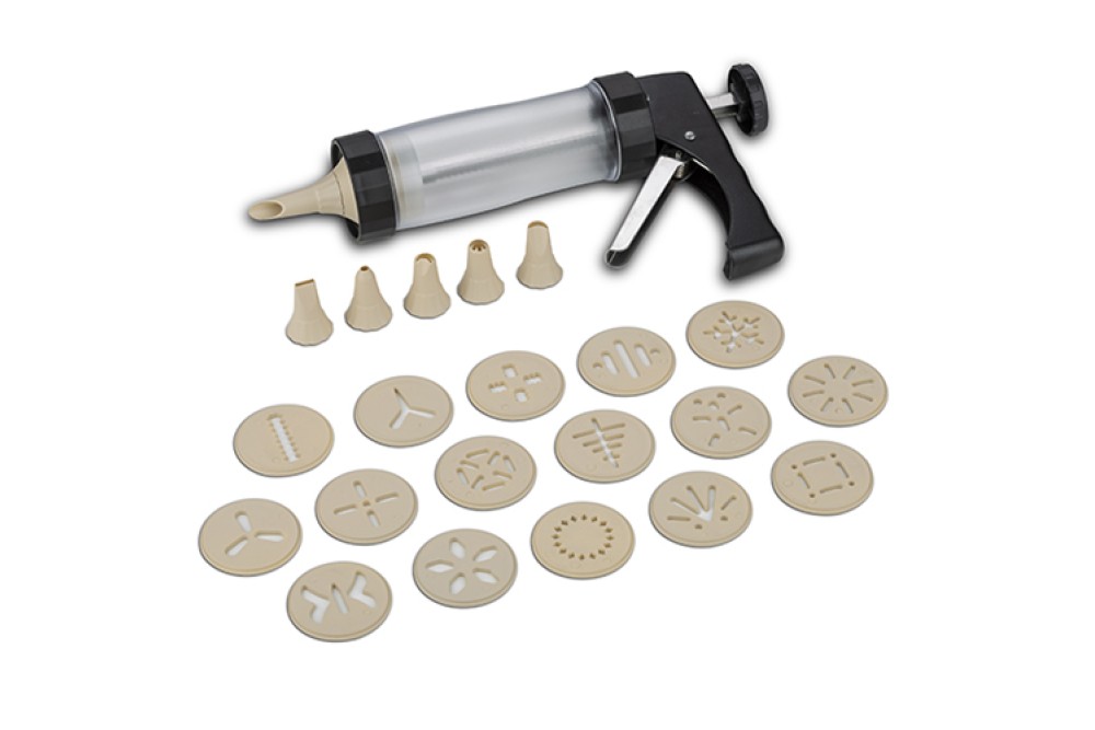 Μπισκοτομηχανή-κορνέ "Misty" με ανοξείδωτο έμβολο, σετ 23τεμ 22cm Μπισκοτομηχανή-κορνέ "Misty" με ανοξείδωτο έμβολο, σετ 23τεμ 22cm