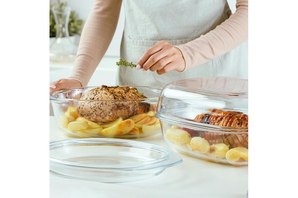 Σκεύος πυρίμαχο γυάλινο οβάλ με καπάκι "Arizona" 5.7L Σκεύος πυρίμαχο γυάλινο οβάλ με καπάκι "Arizona" 5.7L