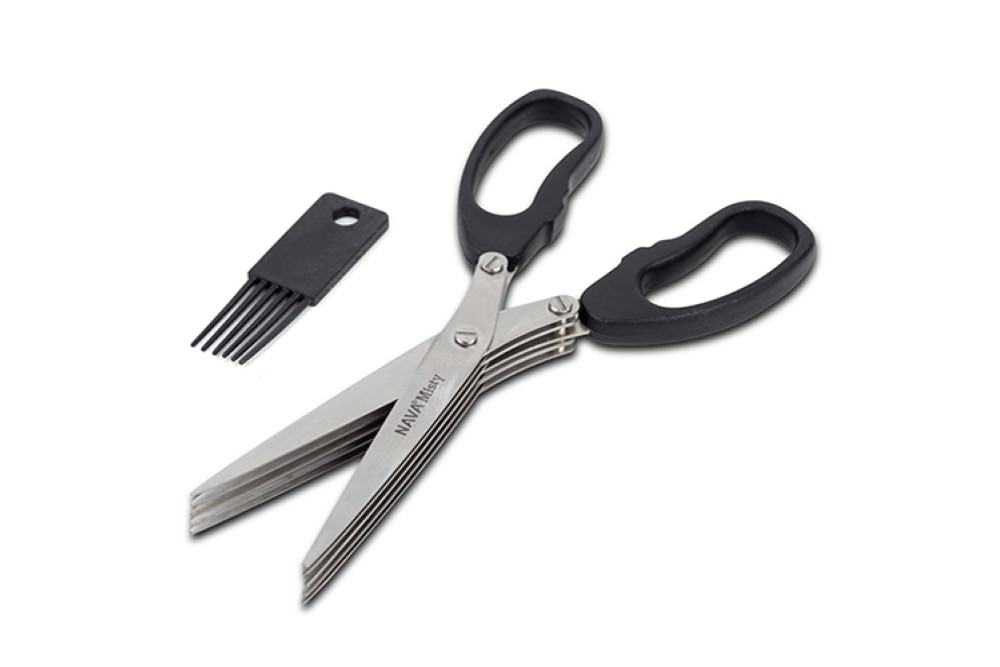 Ανοξείδωτο ψαλίδι για βότανα με 5 λεπίδες και χτενάκι καθαρισμού "Misty" 19cm Ανοξείδωτο ψαλίδι για βότανα με 5 λεπίδες και χτενάκι καθαρισμού "Misty" 19cm