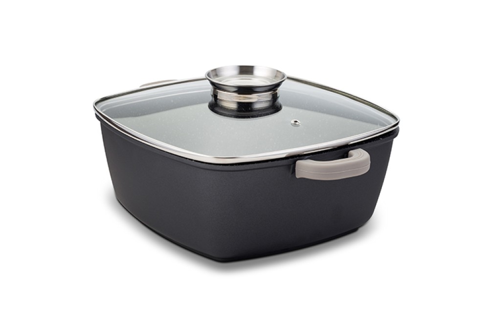 Τετράγωνη κατσαρόλα-γάστρα "Funtzio" με αντικολλητική επίστρωση stone 28cm