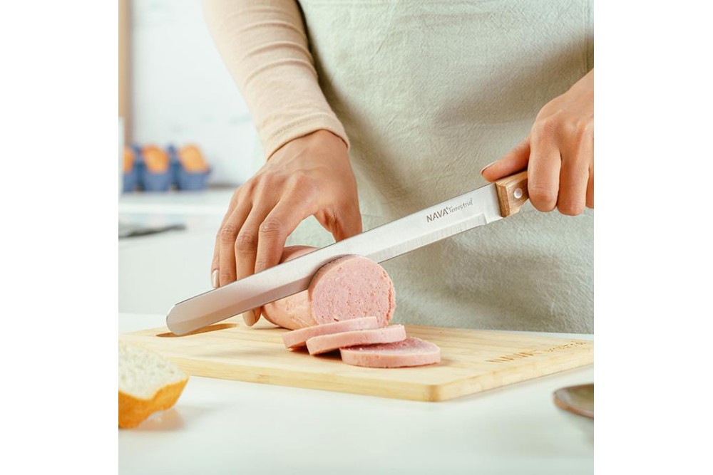 Aνοξείδωτο ατσάλινο μαχαίρι αλλαντικών "Terrestrial" με ξύλινη λαβή 36cm