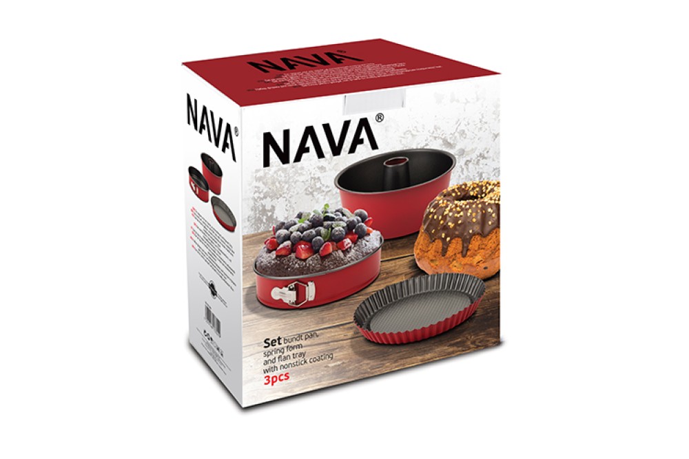 Σετ φόρμες κέικ και τάρτας με αντικολλητική επίστρωση 3τεμ Σετ φόρμες κέικ και τάρτας με αντικολλητική επίστρωση 3τεμ