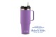 Θερμός ποτήρι ανοξείδωτο με πλαστικό καλαμάκι "We Care" λιλά 900ml
