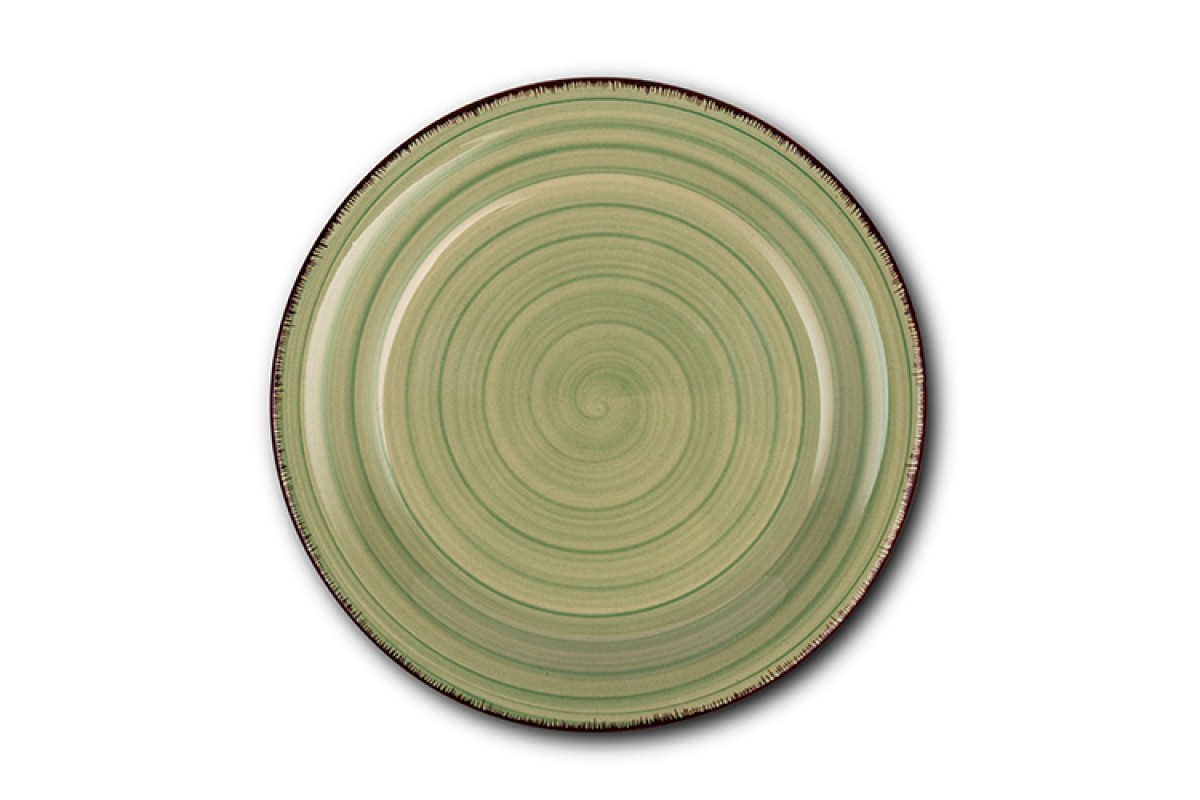 Πιάτο φρούτου stoneware "Lines Oil green" 19.5cm