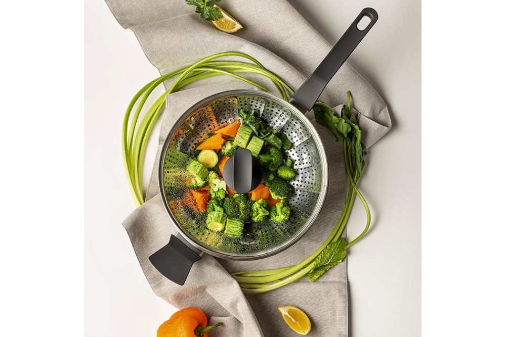 Ανοξείδωτο πτυσσόμενο καλάθι "Acer" για μαγείρεμα στον ατμό 28cm