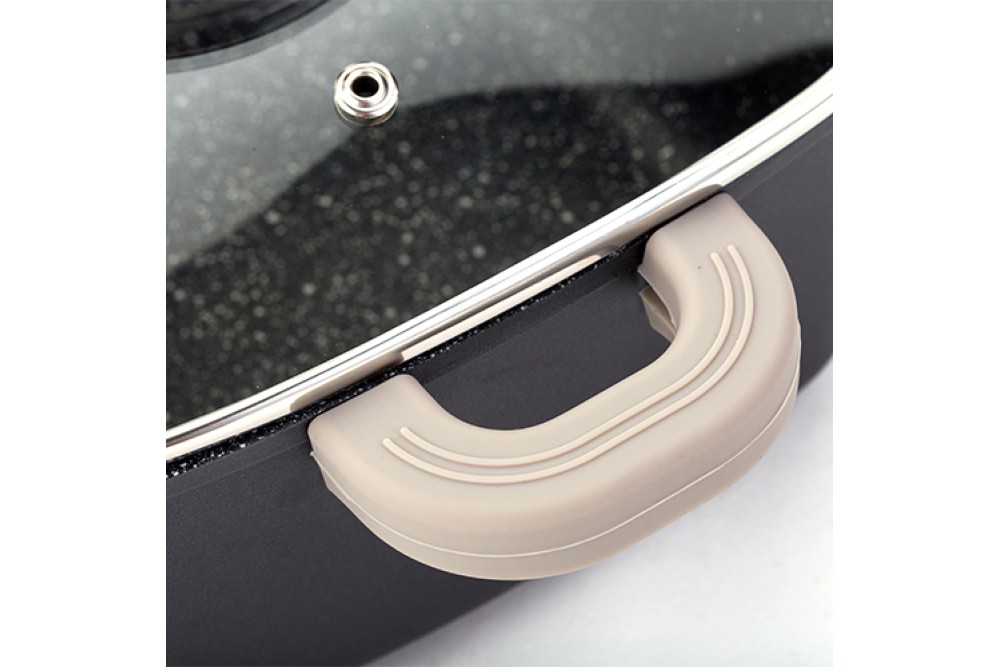 Τετράγωνη ημίχυτρα-γάστρα "Funtzio" με αντικολλητική επίστρωση stone 28cm Τετράγωνη ημίχυτρα-γάστρα "Funtzio" με αντικολλητική επίστρωση stone 28cm