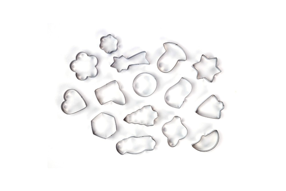 Ανοξείδωτα τσέρκια - κουπ πατ για μπισκότα "Misty" σετ 15τεμ