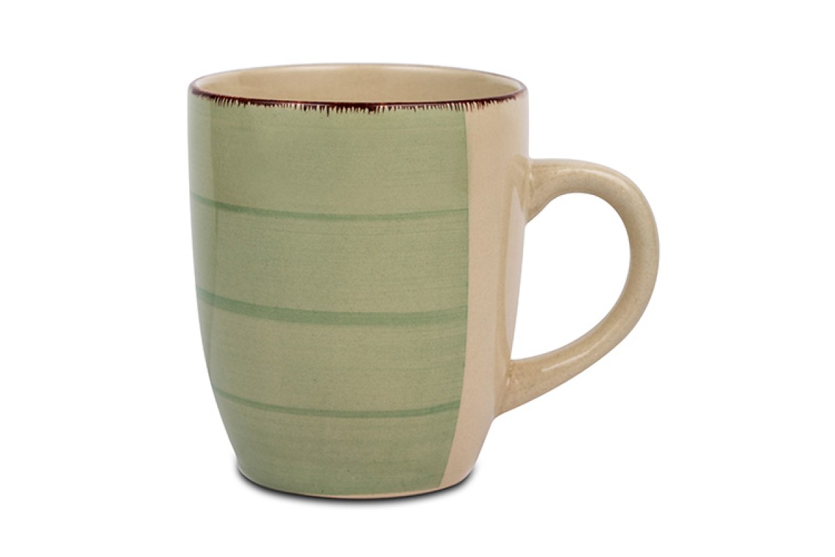 Κούπα stoneware "Lines Oil Green" 350ml