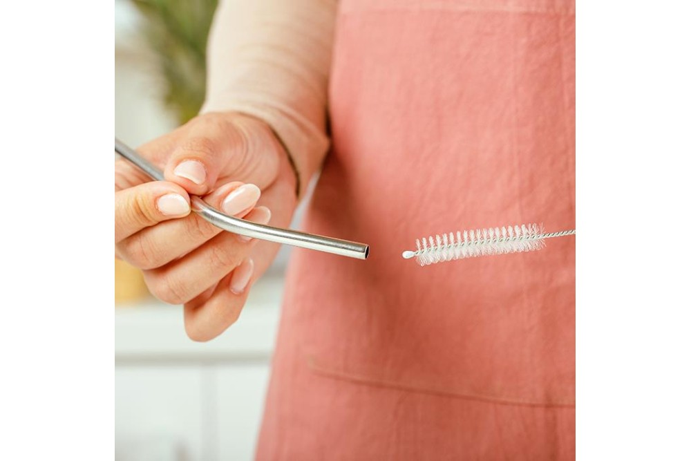 Καλαμάκια ανοξείδωτα "Acer" με βουρτσάκι καθαρισμού σετ 5τεμ 20cm