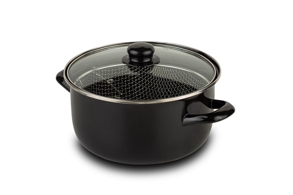 Φριτούρα με εμαγιέ επίστρωση και ανοξείδωτο καλάθι 24cm