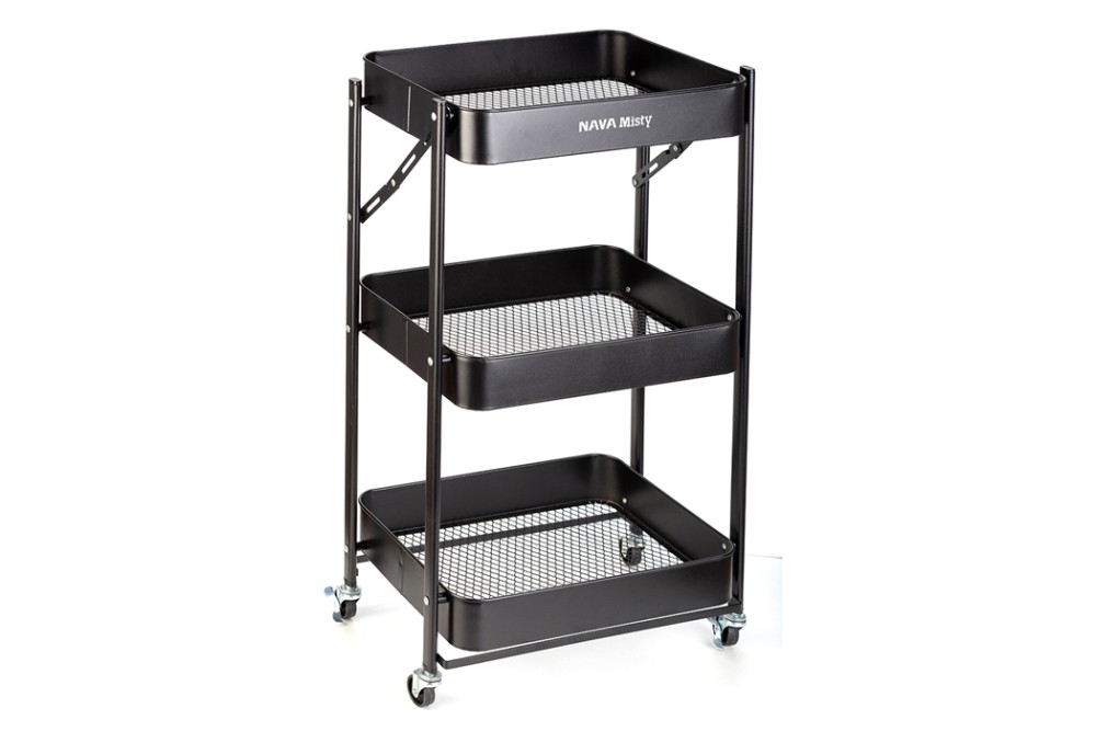 Τρόλεϊ κουζίνας πτυσσόμενο μεταλλικό "Misty" 3 θέσεων 77cm Τρόλεϊ κουζίνας πτυσσόμενο μεταλλικό "Misty" 3 θέσεων 77cm