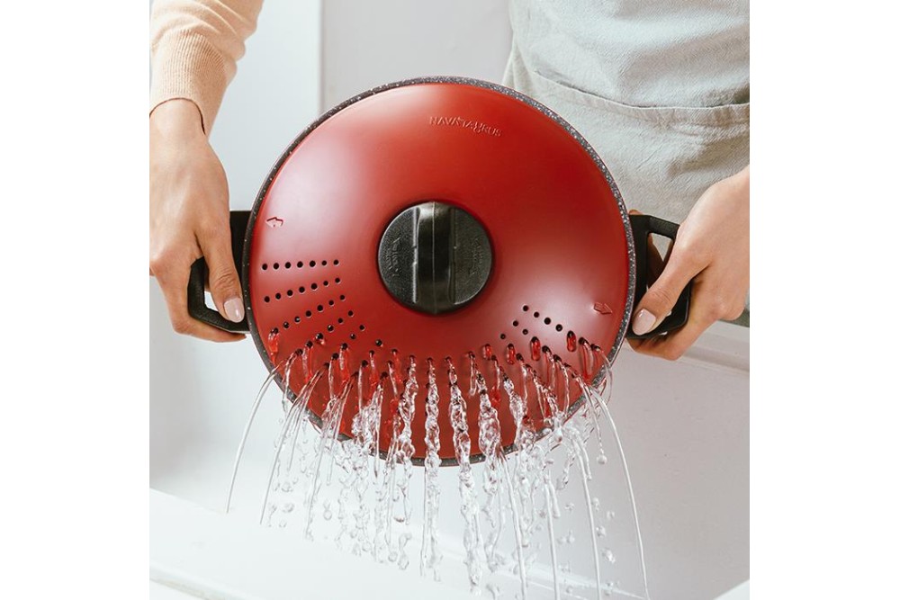 Κατσαρόλα με καπάκι-σουρωτήρι "Taurus" και αντικολλητική επίστρωση stone 24cm