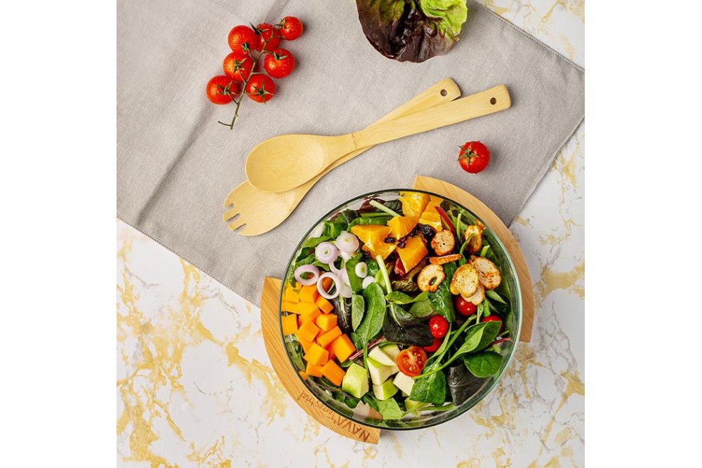 Σαλατιέρα με ξύλινη βάση "Terrestrial" 24cm Σαλατιέρα με ξύλινη βάση "Terrestrial" 24cm