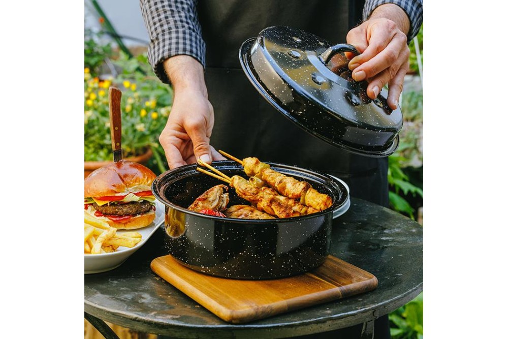 Σκεύος σερβιρίσματος και διατήρησης ψητών "BBQ Guru" με εμαγιέ επίστρωση 26cm