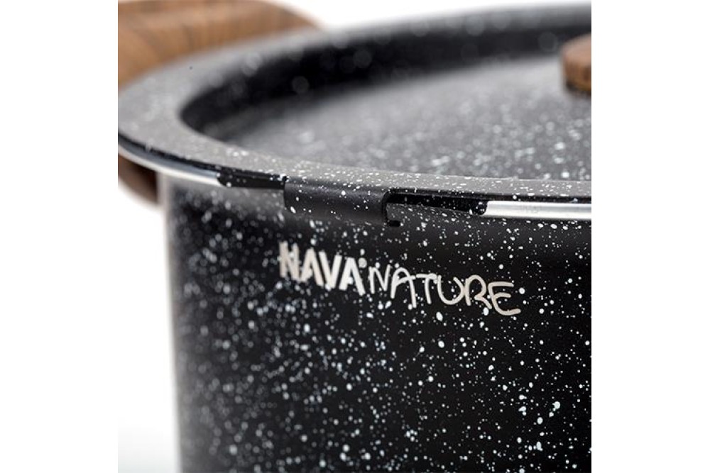 Κατσαρόλα με καπάκι-σουρωτήρι "Nature" και αντικολλητική επίστρωση stone 22cm Κατσαρόλα με καπάκι-σουρωτήρι "Nature" και αντικολλητική επίστρωση stone 22cm