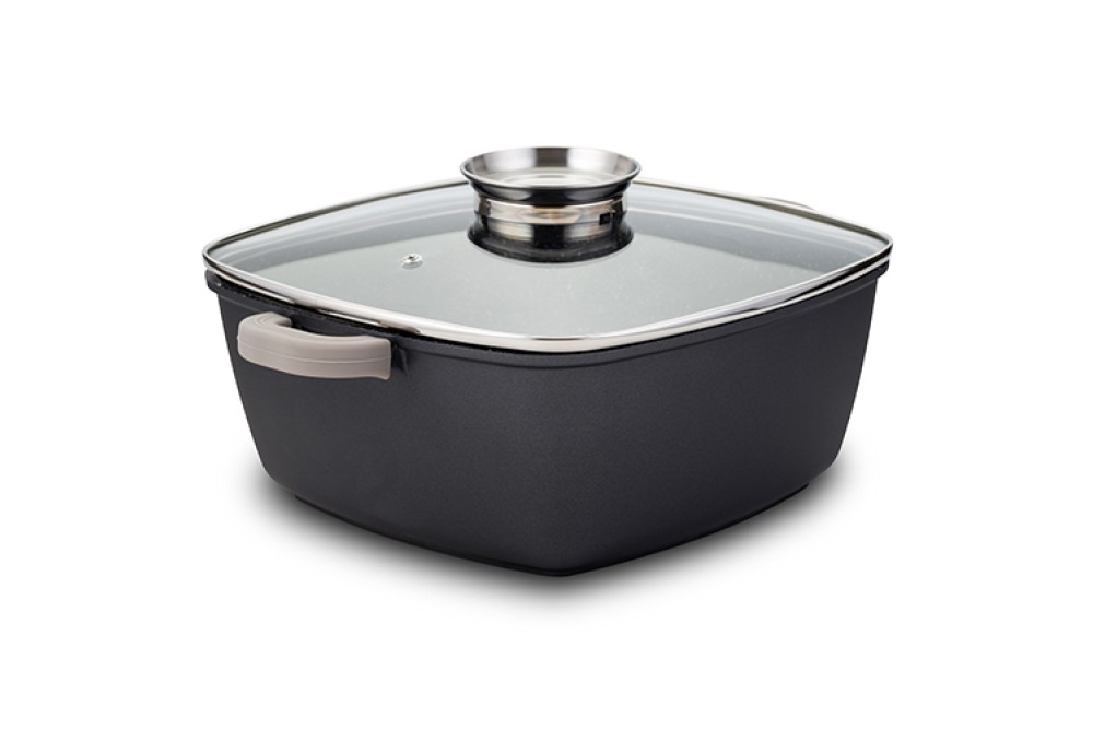 Τετράγωνη κατσαρόλα-γάστρα "Funtzio" με αντικολλητική επίστρωση stone 28cm