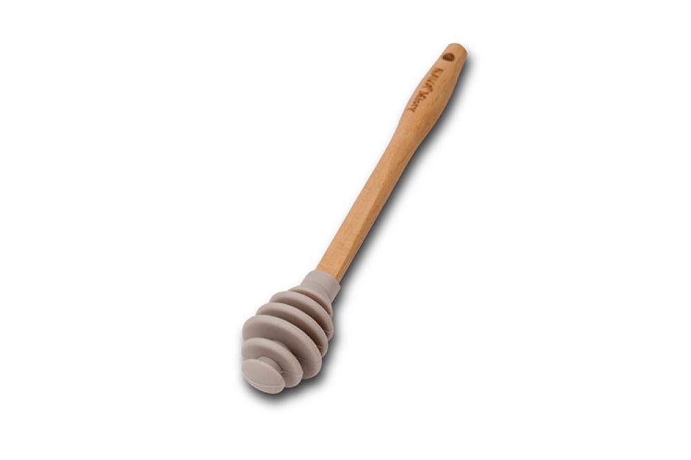 Κουτάλι μελιού σιλικόνης "Misty" με ξύλινη λαβή 16.5cm