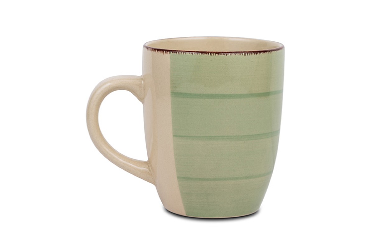 Κούπα stoneware "Lines Oil Green" 350ml