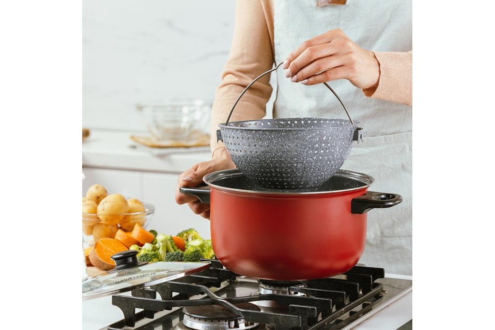 Κατσαρόλα - ατμομάγειρας "Taurus" με αντικολλητική επίστρωση stone 22cm Κατσαρόλα - ατμομάγειρας "Taurus" με αντικολλητική επίστρωση stone 22cm