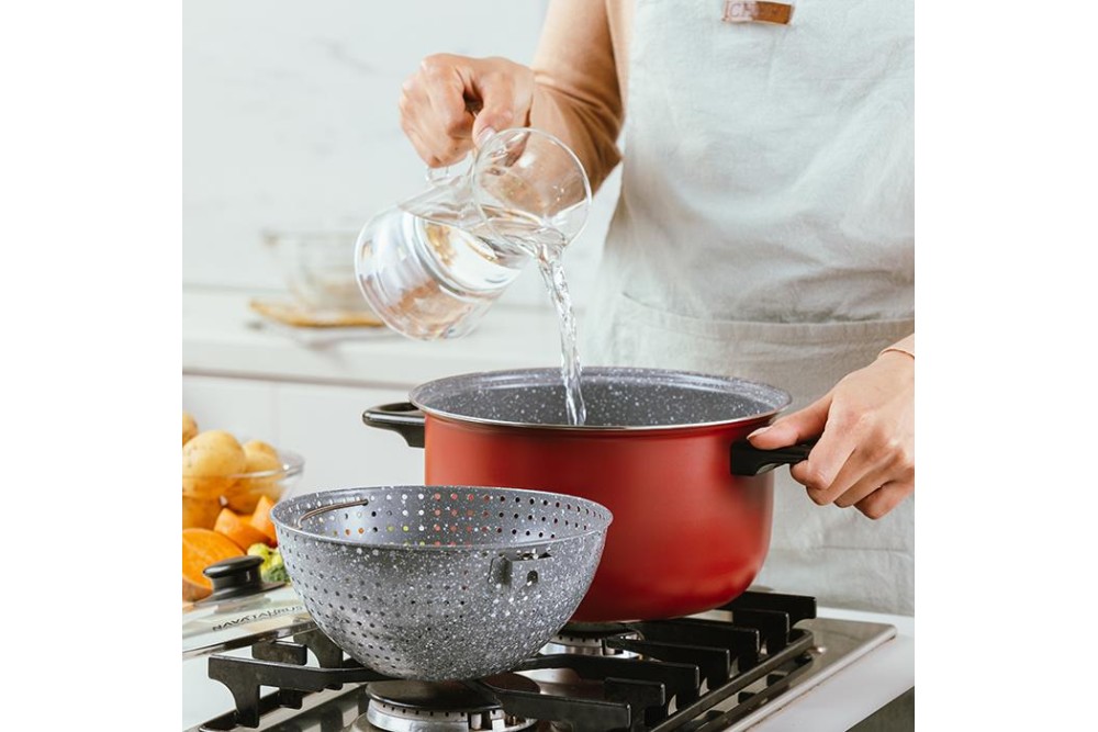 Κατσαρόλα - ατμομάγειρας "Taurus" με αντικολλητική επίστρωση stone 22cm Κατσαρόλα - ατμομάγειρας "Taurus" με αντικολλητική επίστρωση stone 22cm