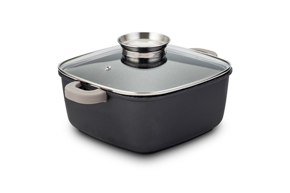 Τετράγωνη κατσαρόλα-γάστρα "Funtzio" με αντικολλητική επίστρωση stone 24cm Τετράγωνη κατσαρόλα-γάστρα "Funtzio" με αντικολλητική επίστρωση stone 24cm