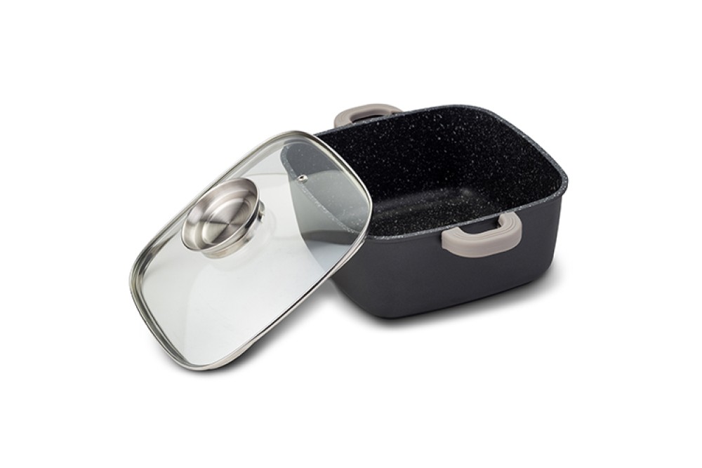 Τετράγωνη κατσαρόλα-γάστρα "Funtzio" με αντικολλητική επίστρωση stone 24cm Τετράγωνη κατσαρόλα-γάστρα "Funtzio" με αντικολλητική επίστρωση stone 24cm