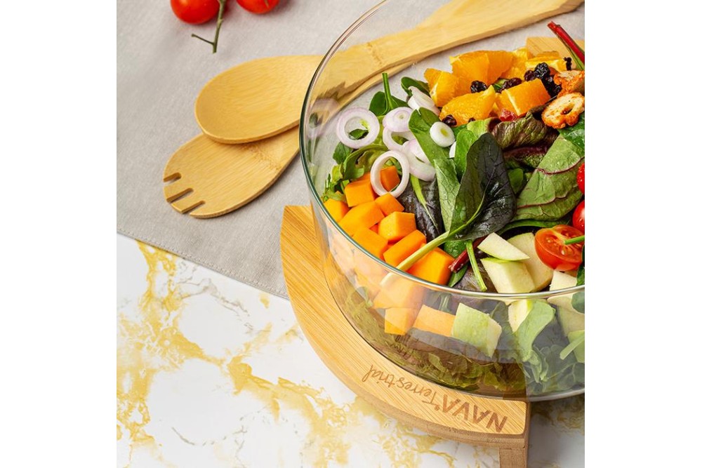 Σαλατιέρα με ξύλινη βάση "Terrestrial" 24cm Σαλατιέρα με ξύλινη βάση "Terrestrial" 24cm