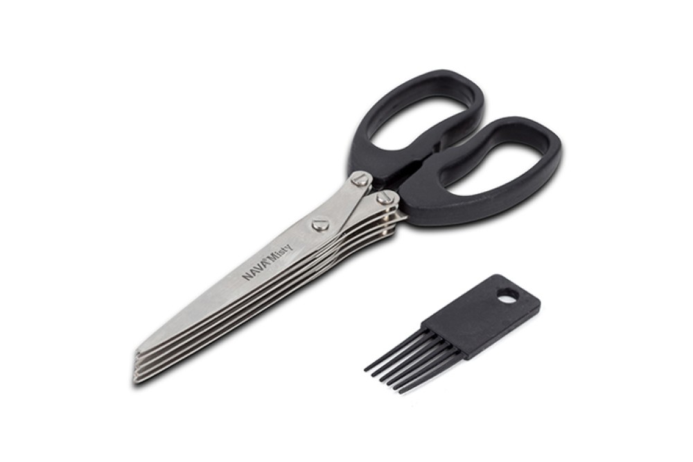 Ανοξείδωτο ψαλίδι για βότανα με 5 λεπίδες και χτενάκι καθαρισμού "Misty" 19cm Ανοξείδωτο ψαλίδι για βότανα με 5 λεπίδες και χτενάκι καθαρισμού "Misty" 19cm