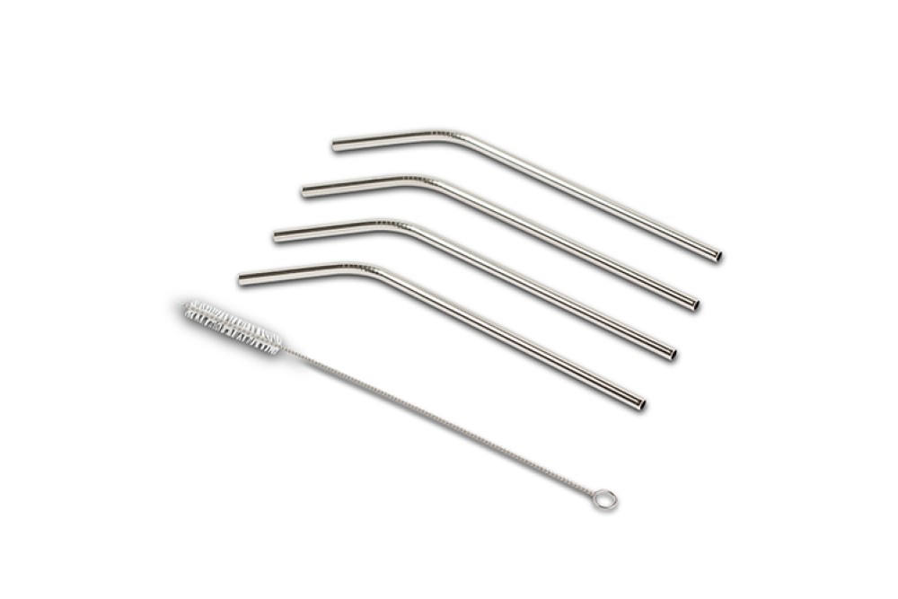 Καλαμάκια ανοξείδωτα "Acer" με βουρτσάκι καθαρισμού σετ 5τεμ 20cm