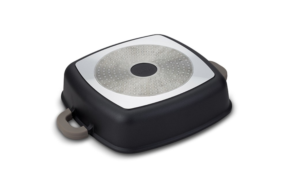 Τετράγωνη ημίχυτρα-γάστρα "Funtzio" με αντικολλητική επίστρωση stone 28cm Τετράγωνη ημίχυτρα-γάστρα "Funtzio" με αντικολλητική επίστρωση stone 28cm