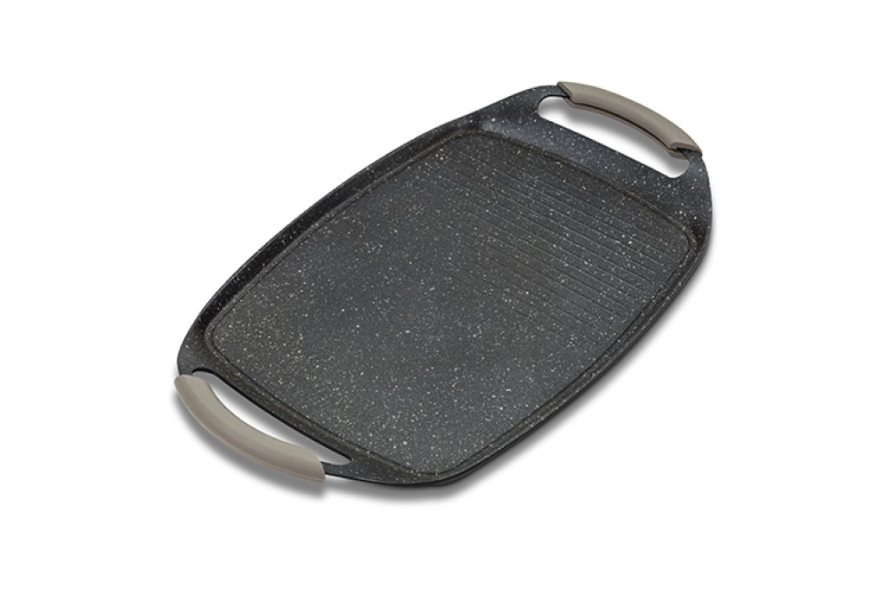 Γκριλιέρα-πιατέλα "Funtzio" με αντικολλητική επίστρωση stone 47cm Γκριλιέρα-πιατέλα "Funtzio" με αντικολλητική επίστρωση stone 47cm